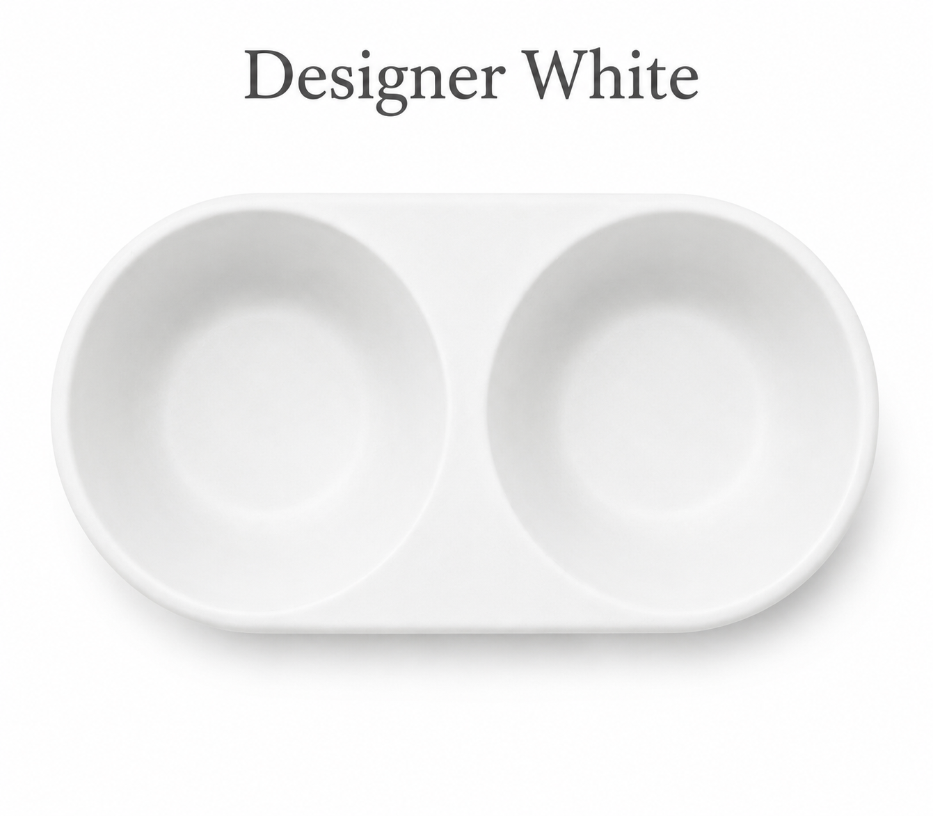 Designer White Double Bowl FURever Bowl — bird's-eye view