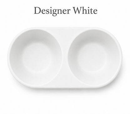 Designer White Double Bowl FURever Bowl — bird's-eye view