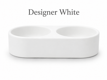 Side View - Designer White - Double Bowl