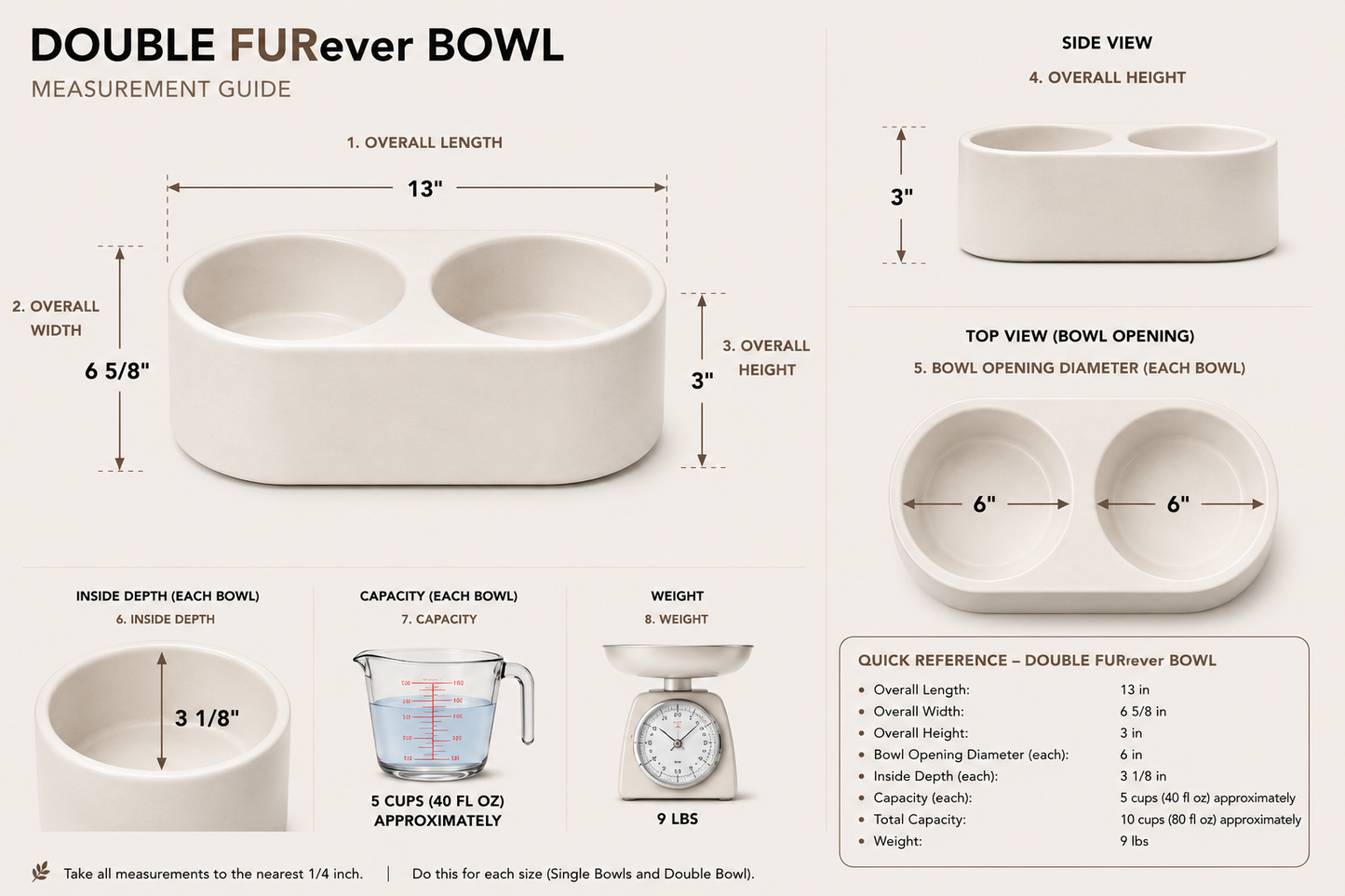 Dimensions - Double Bowl