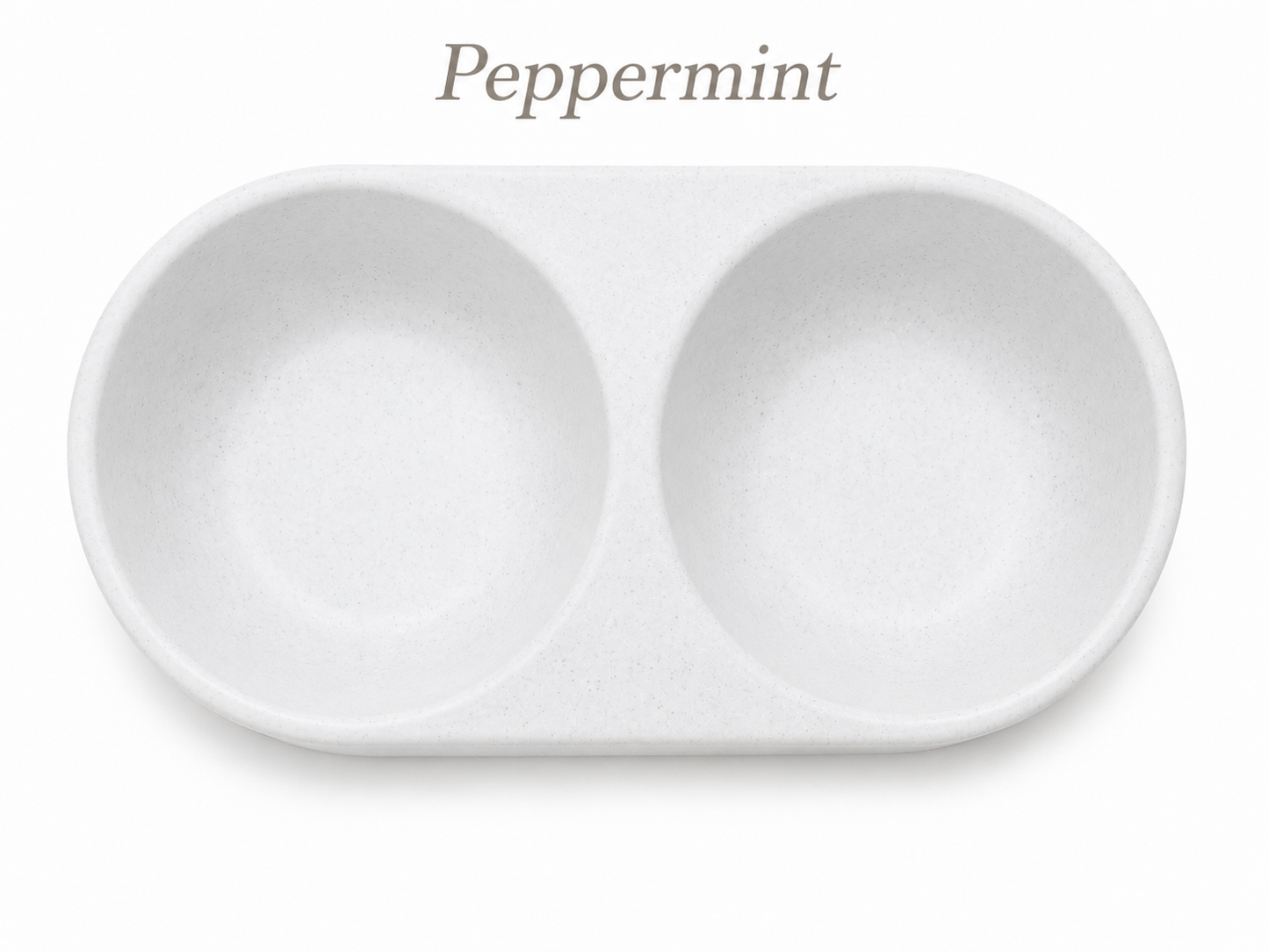 Peppermint Double Bowl FURever Bowl — bird's-eye view