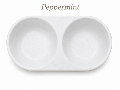 Peppermint Double Bowl FURever Bowl — bird's-eye view