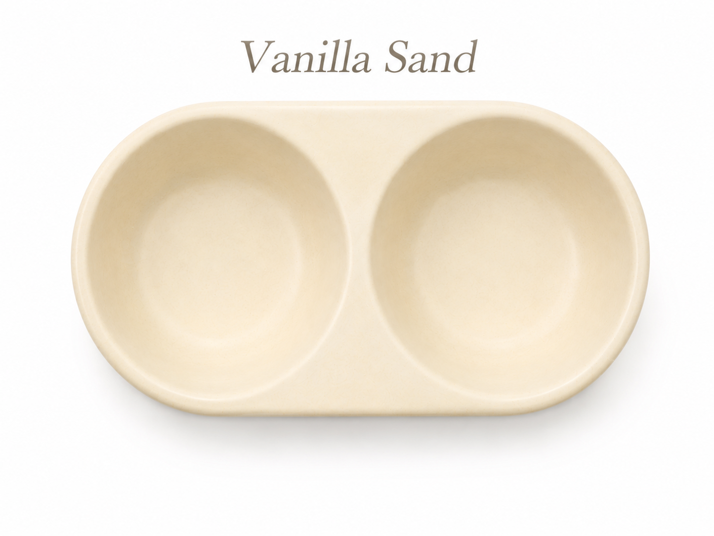 Vanilla Sand Double Bowl FURever Bowl — bird's-eye view