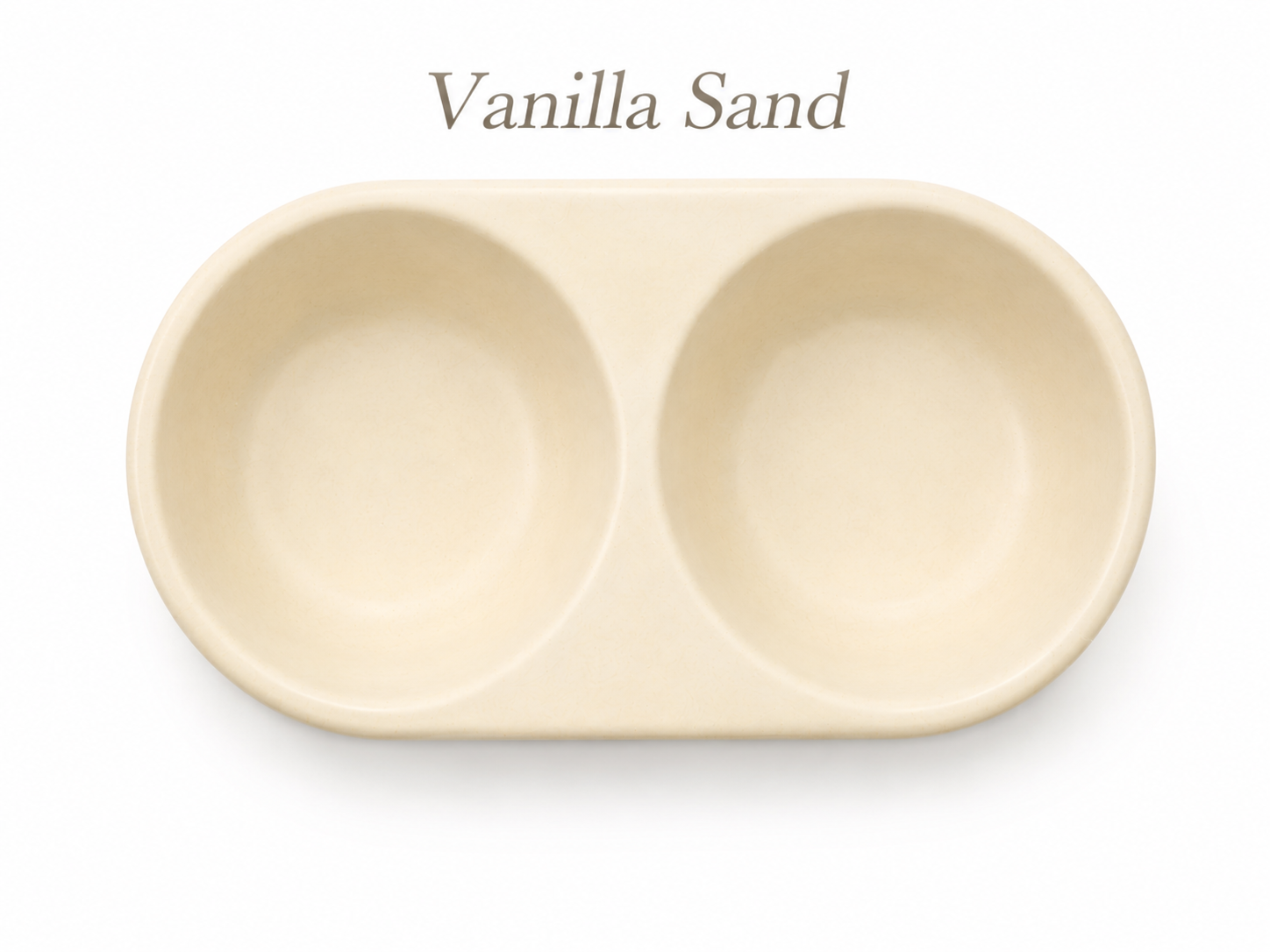 Vanilla Sand Double Bowl FURever Bowl — bird's-eye view