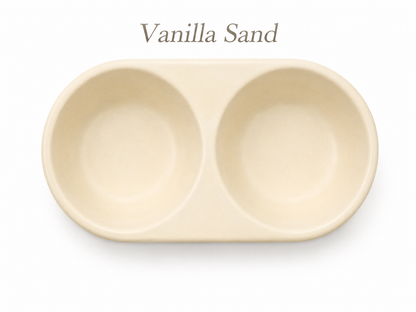 Vanilla Sand Double Bowl FURever Bowl — bird's-eye view
