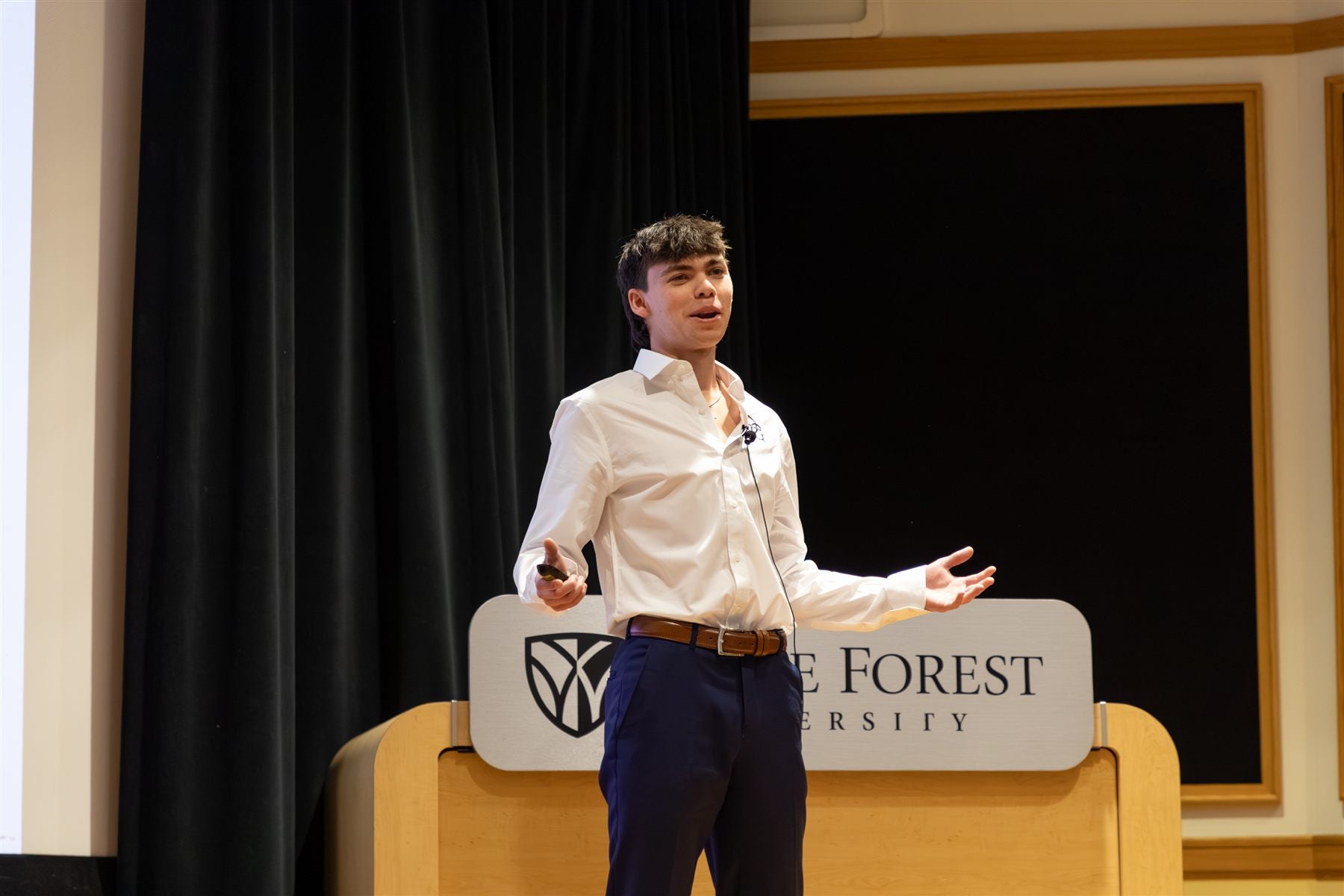David Werstler presenting DAWER Goods at Wake Forest University